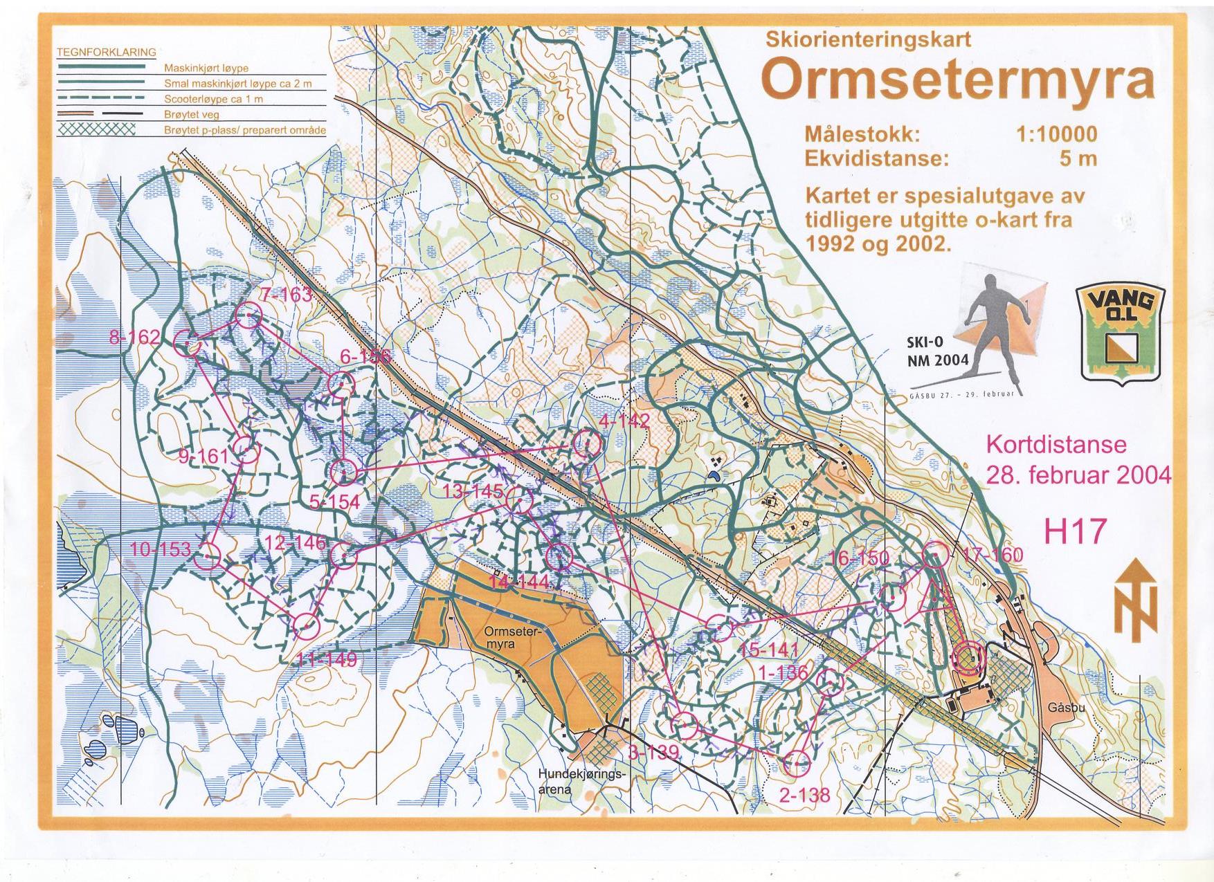 NM skiorientering kort (28.02.2004)