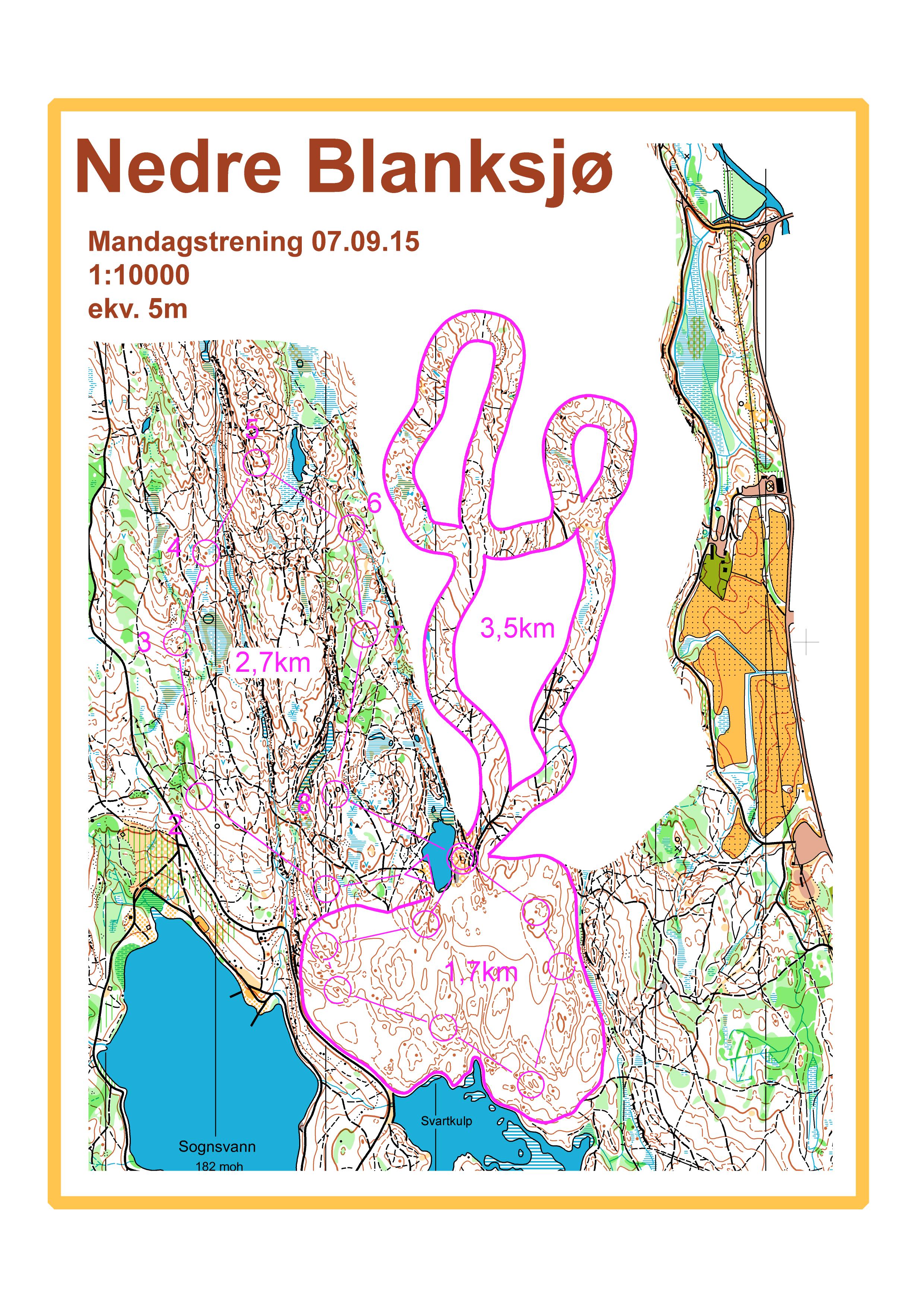 Mandagstrening Nedre Blanksjø (07.09.2015)