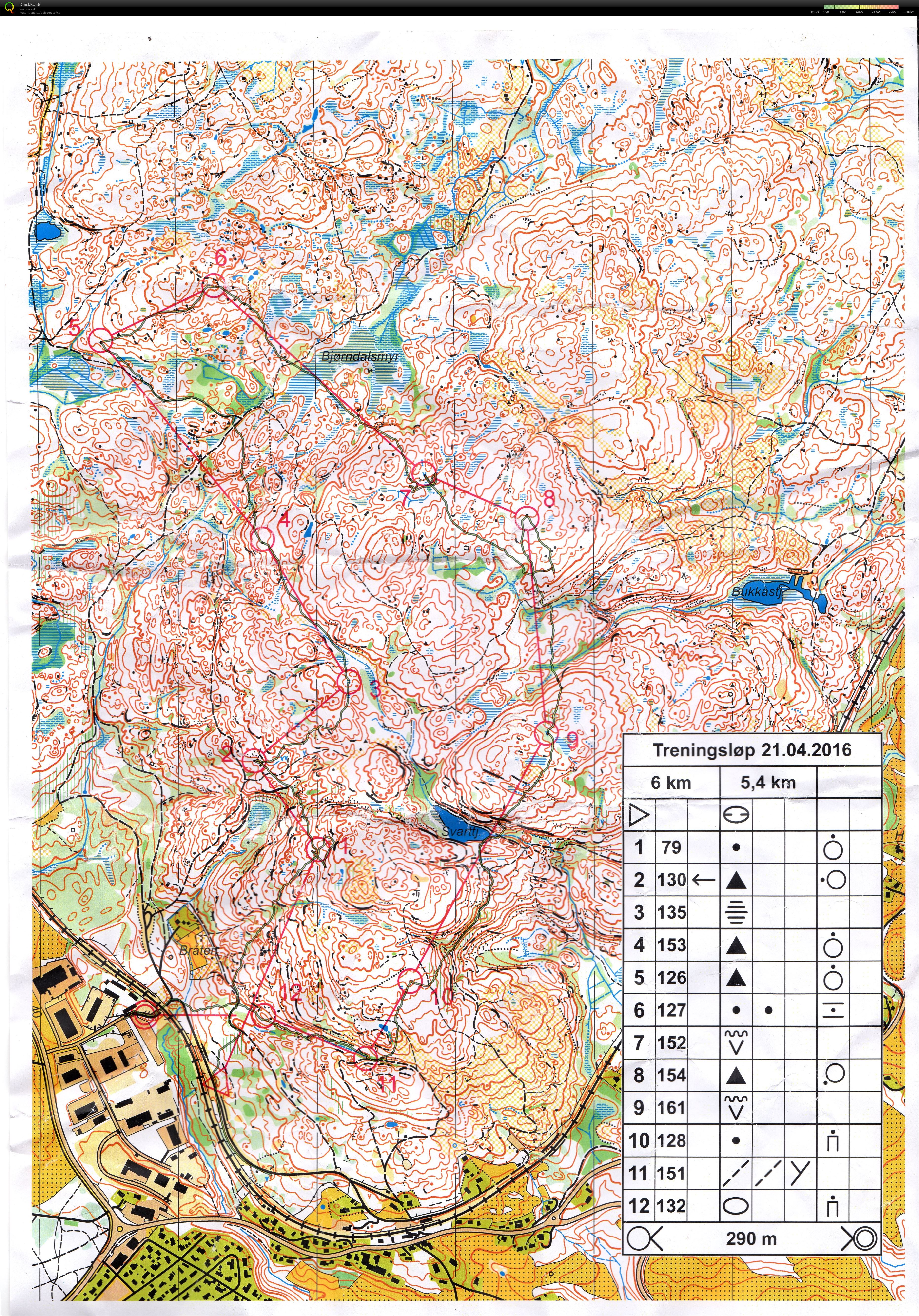 Treningsløp på Kongsberg (2016-04-21)