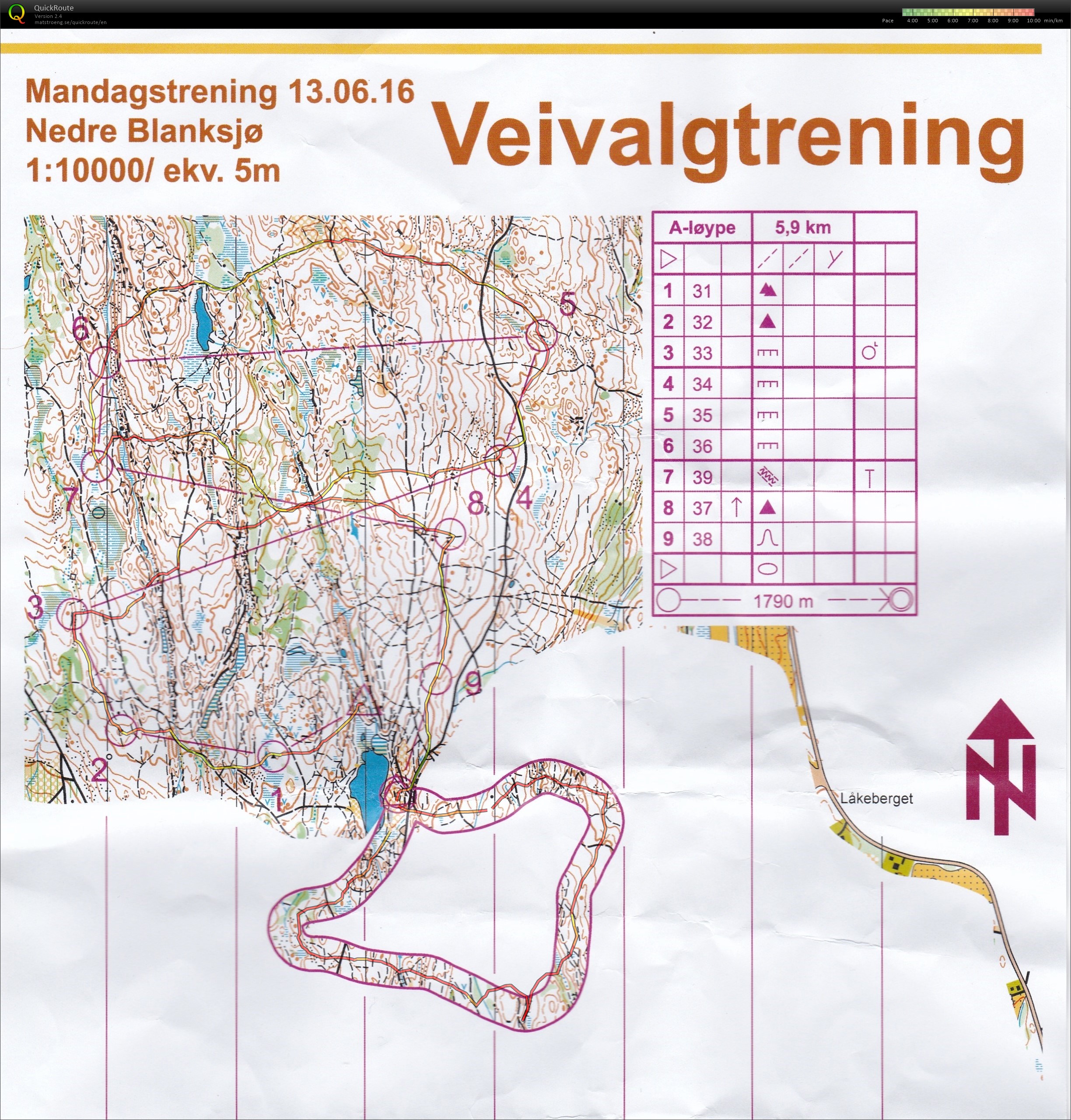 Mandagstrening/ Veivalg (13-06-2016)
