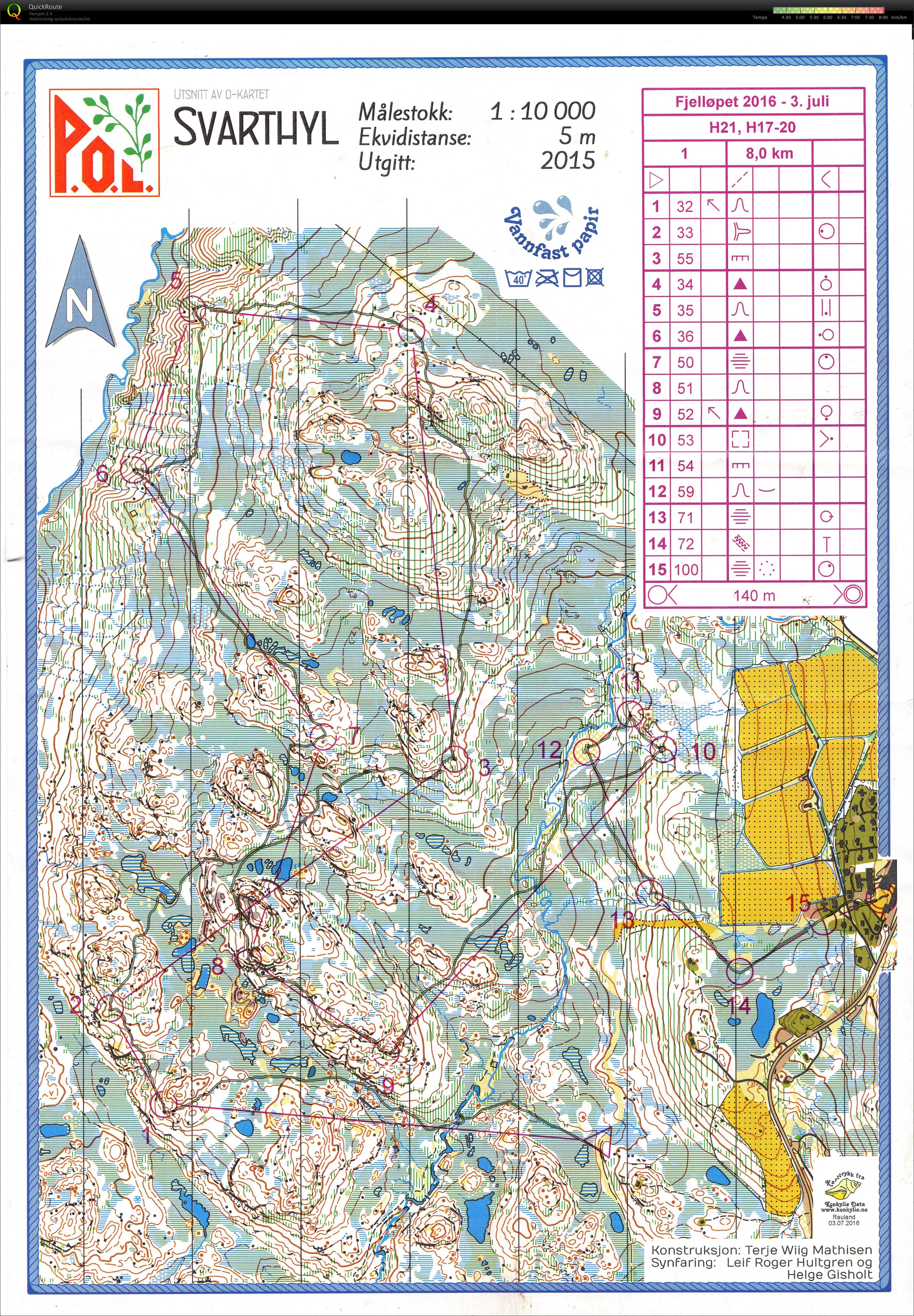 Vinje fjellløp. Dag 2. H21 (03-07-2016)