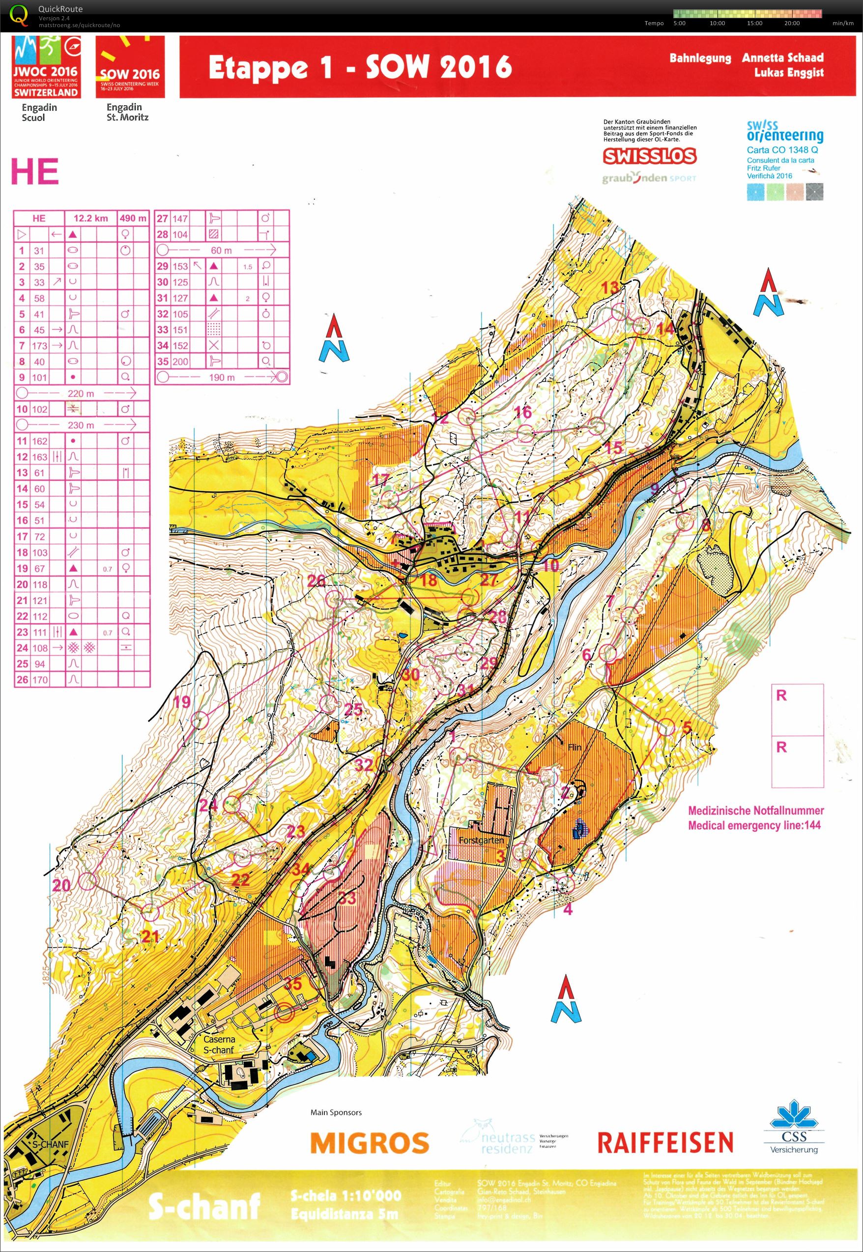Swiss o-week etappe 1 (17-07-2016)