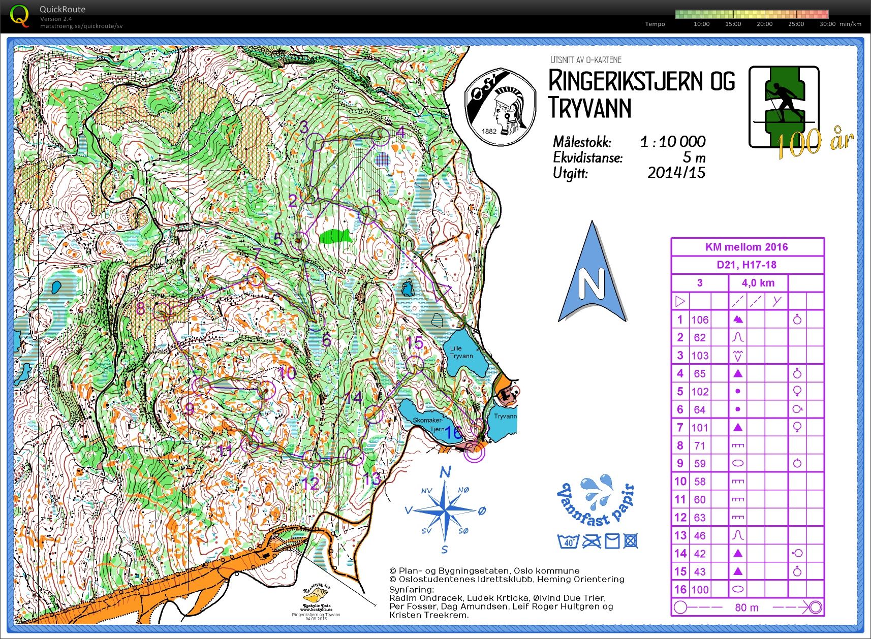 KM mellom, prøveløp (04/09/2016)