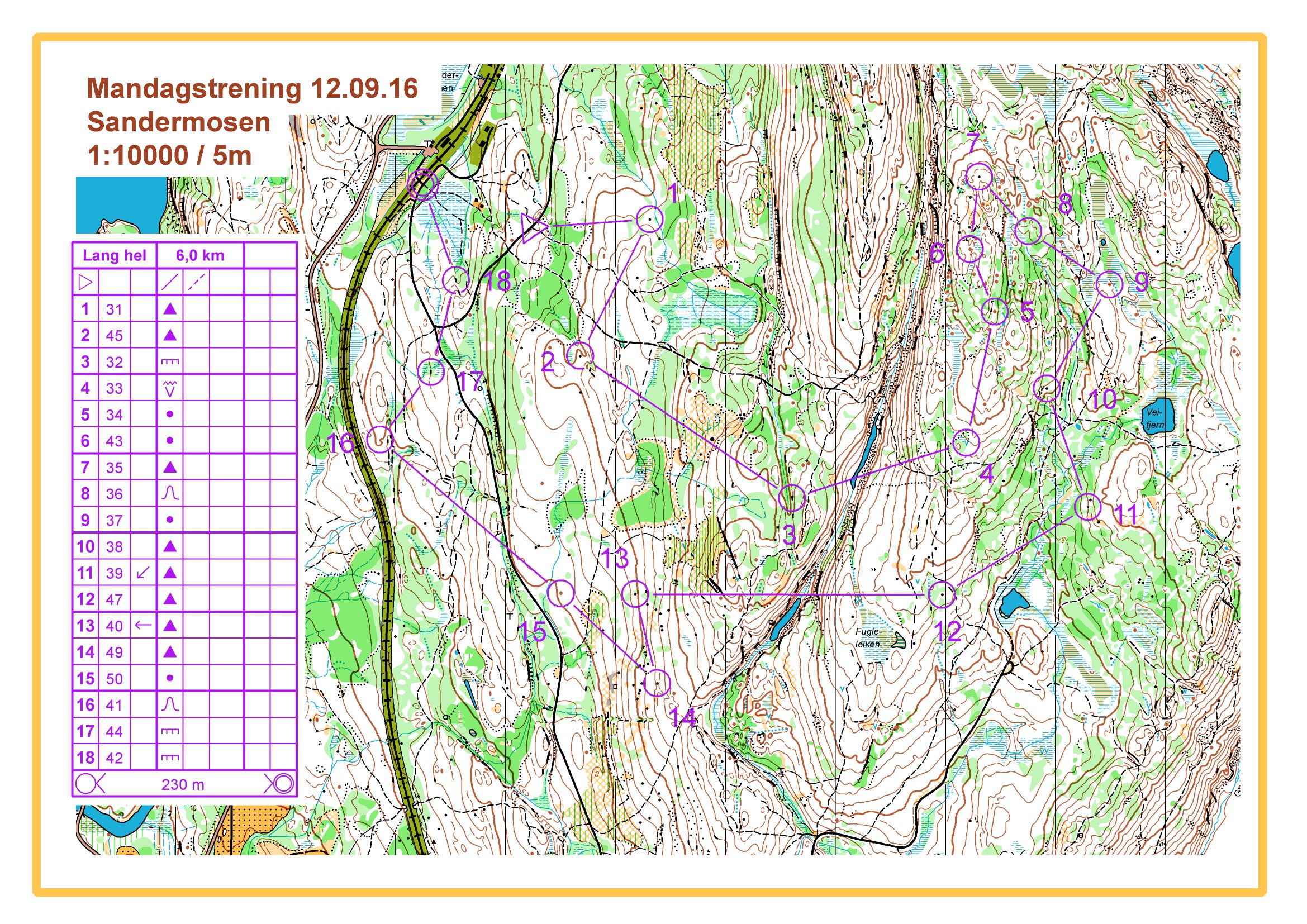 Mandagstrening Sandermosen øst (12.09.2016)