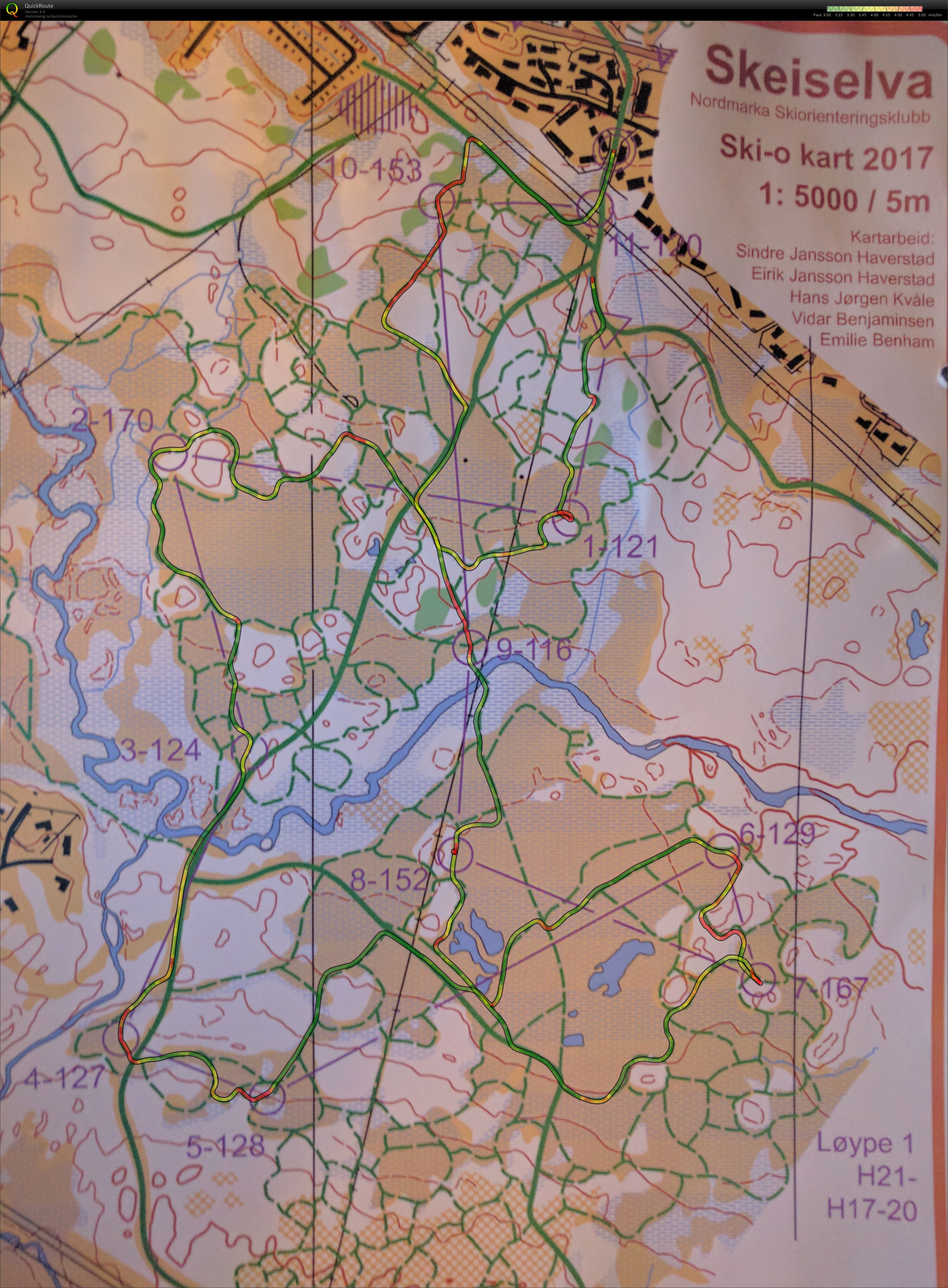 Ski-o nattsprint Skei (21.01.2017)