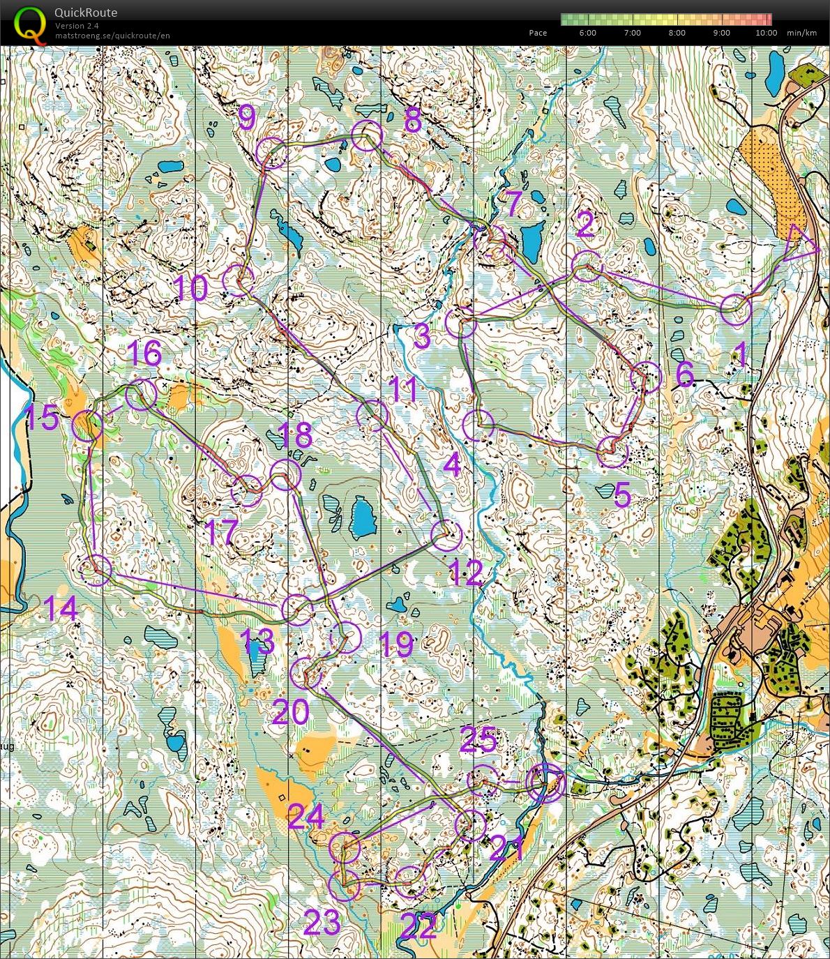 Rauland 9km o-teknikk (08-08-2017)