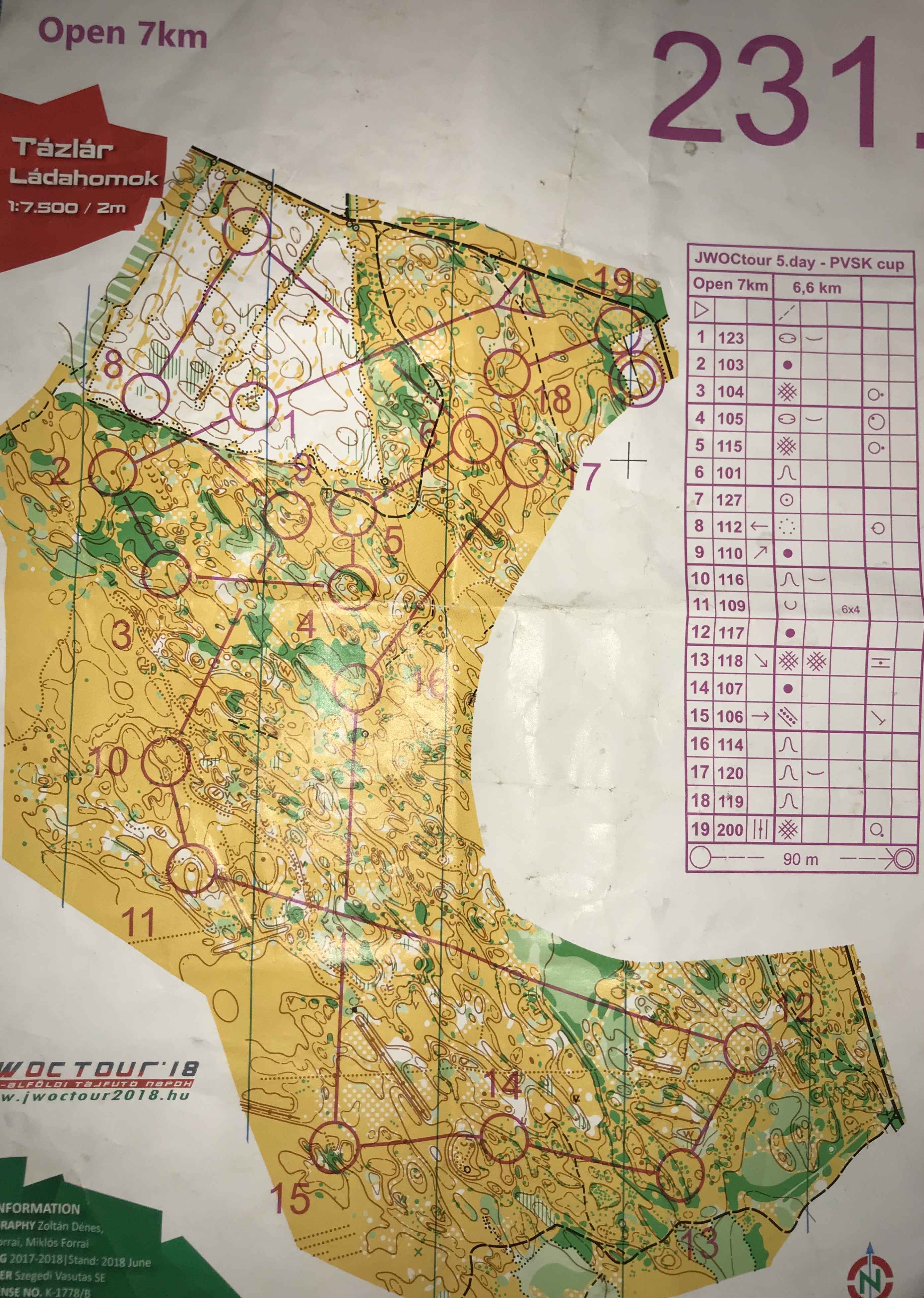 JWOC tour dag 5 med PVSK cup (14.07.2018)