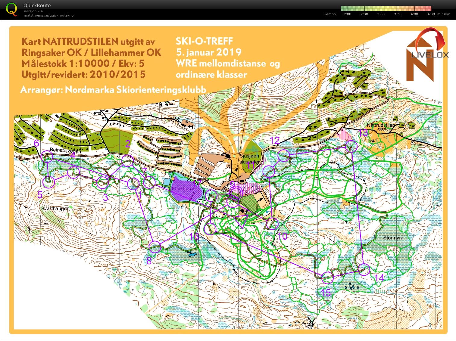 Ski-o treff mellomdistanse (05.01.2019)
