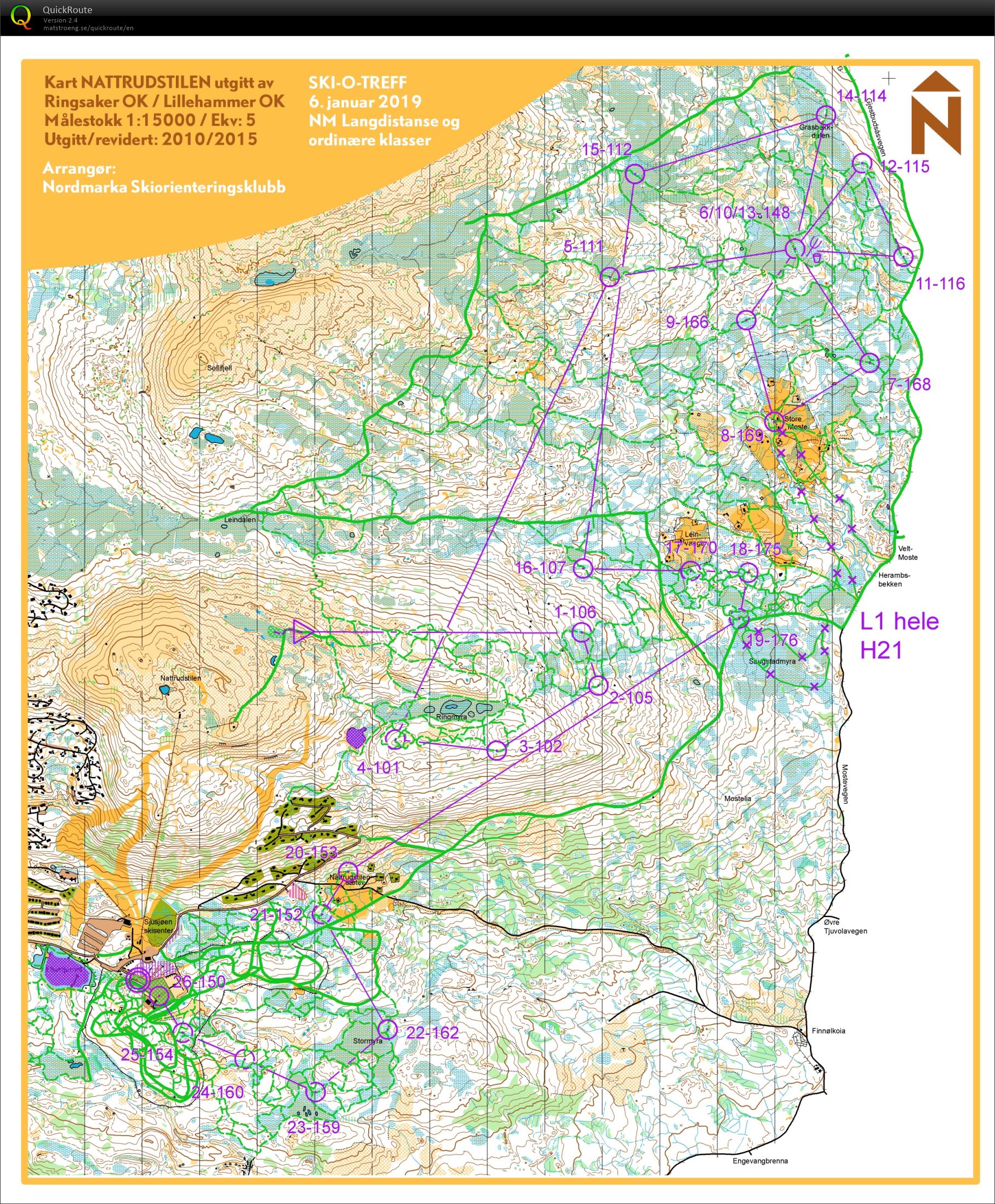 Ski-O NM lang fellesstart (06.01.2019)