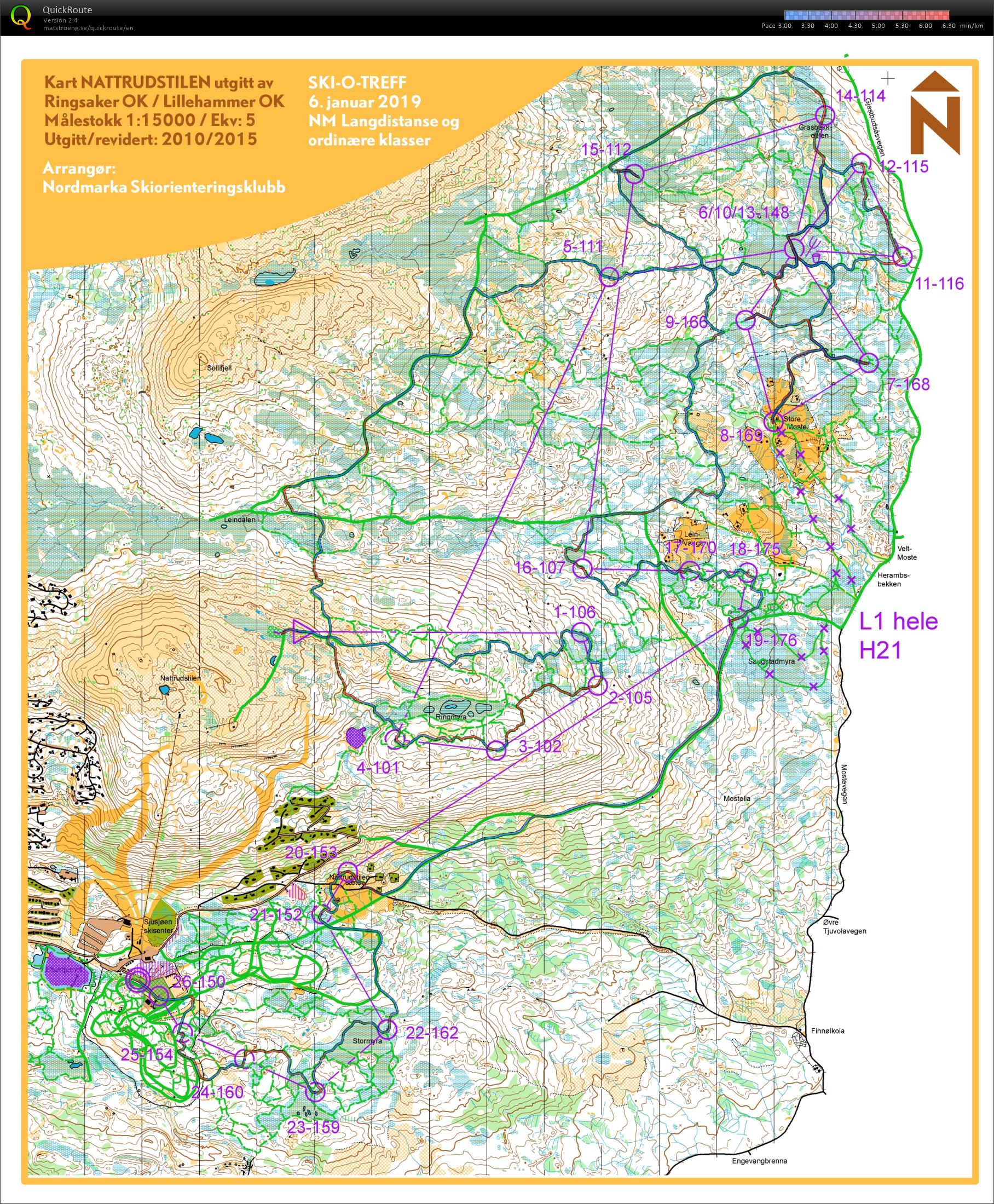Ski-O NM lang fellesstart (06.01.2019)