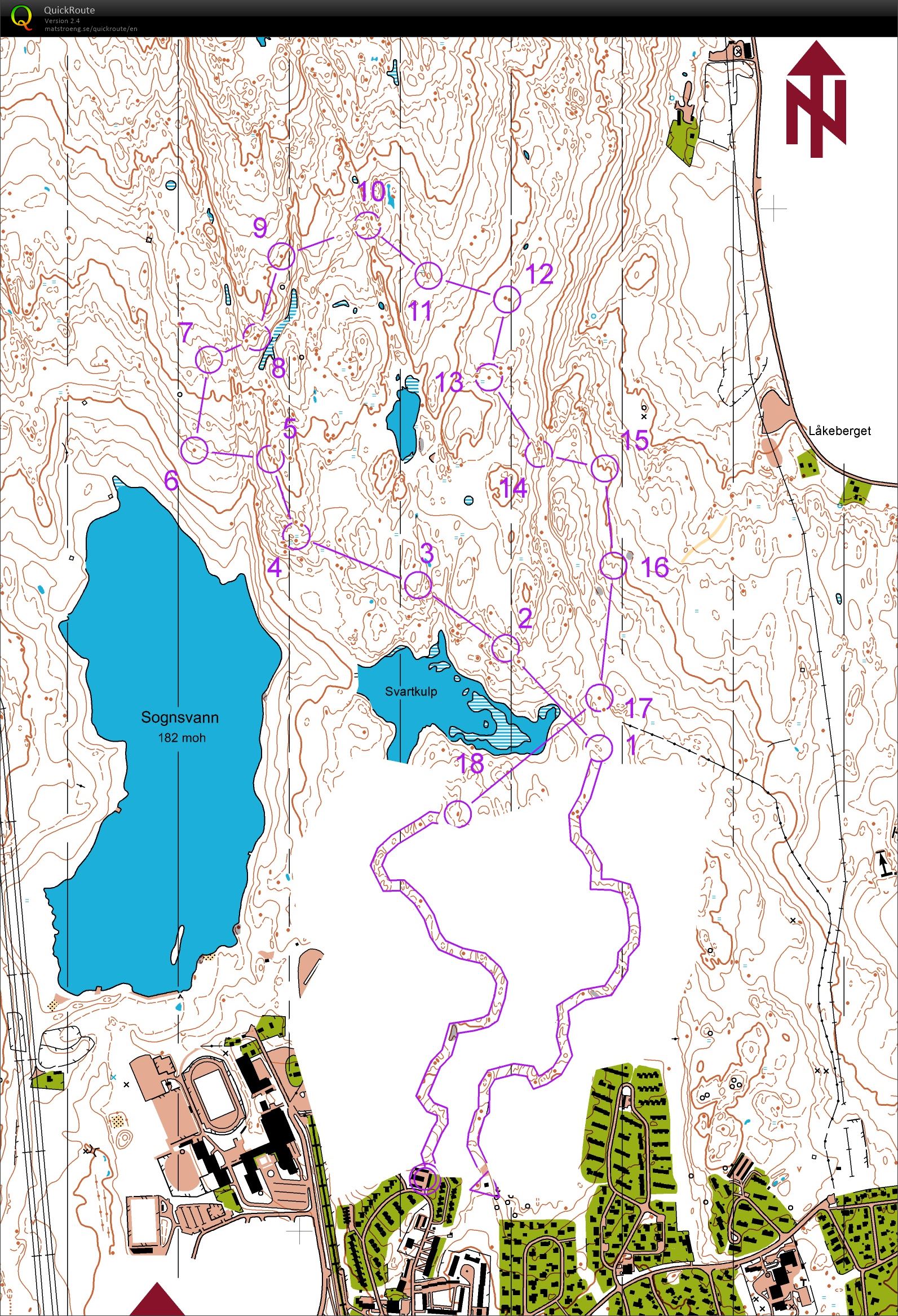 Korridor og vanlig løype på kurvekart (02-05-2019)