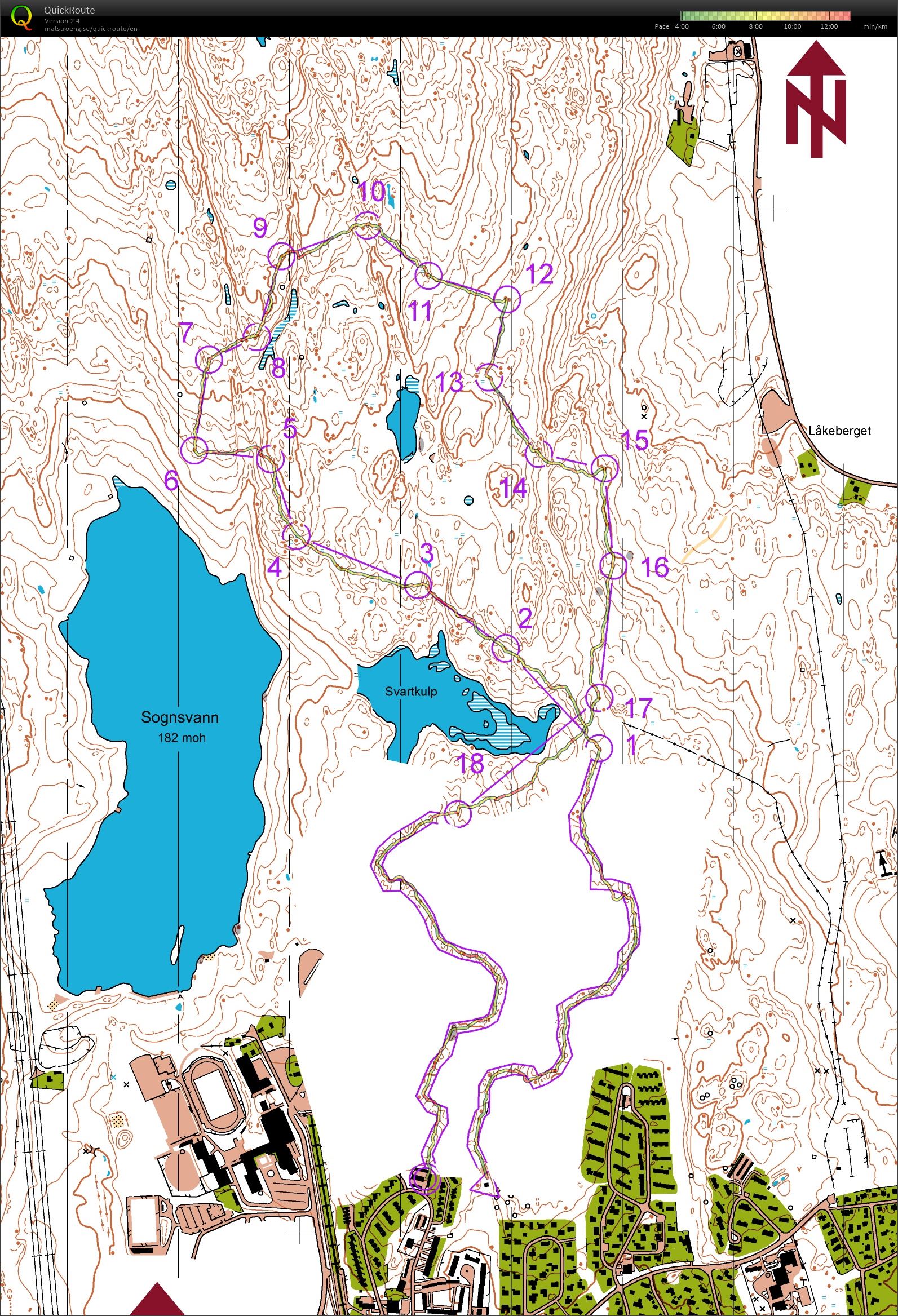 Korridor og vanlig løype på kurvekart (02-05-2019)