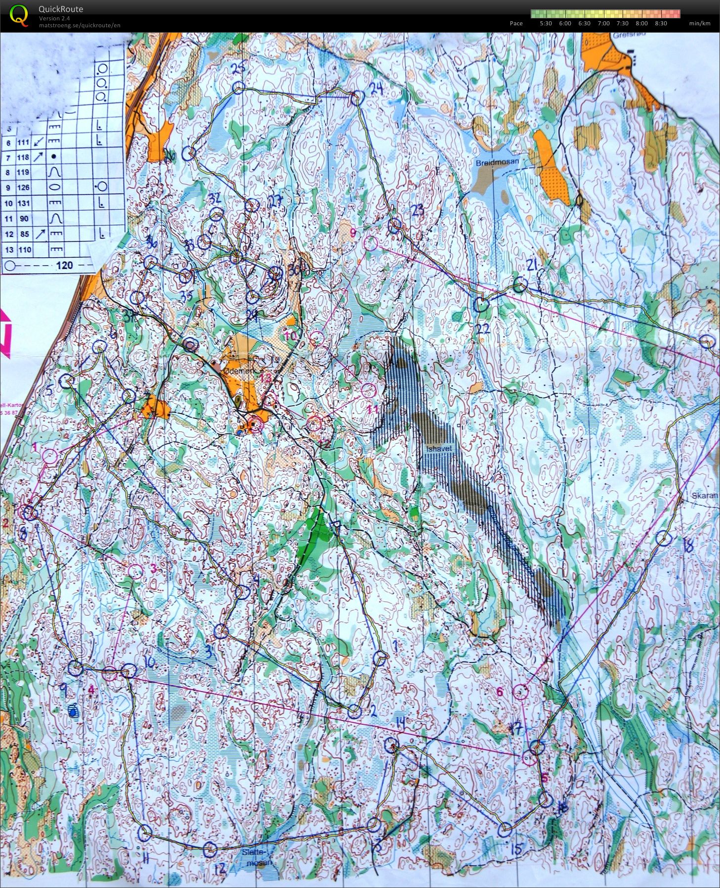 O-langtur med Tue i Mossemarka (29.01.2012)