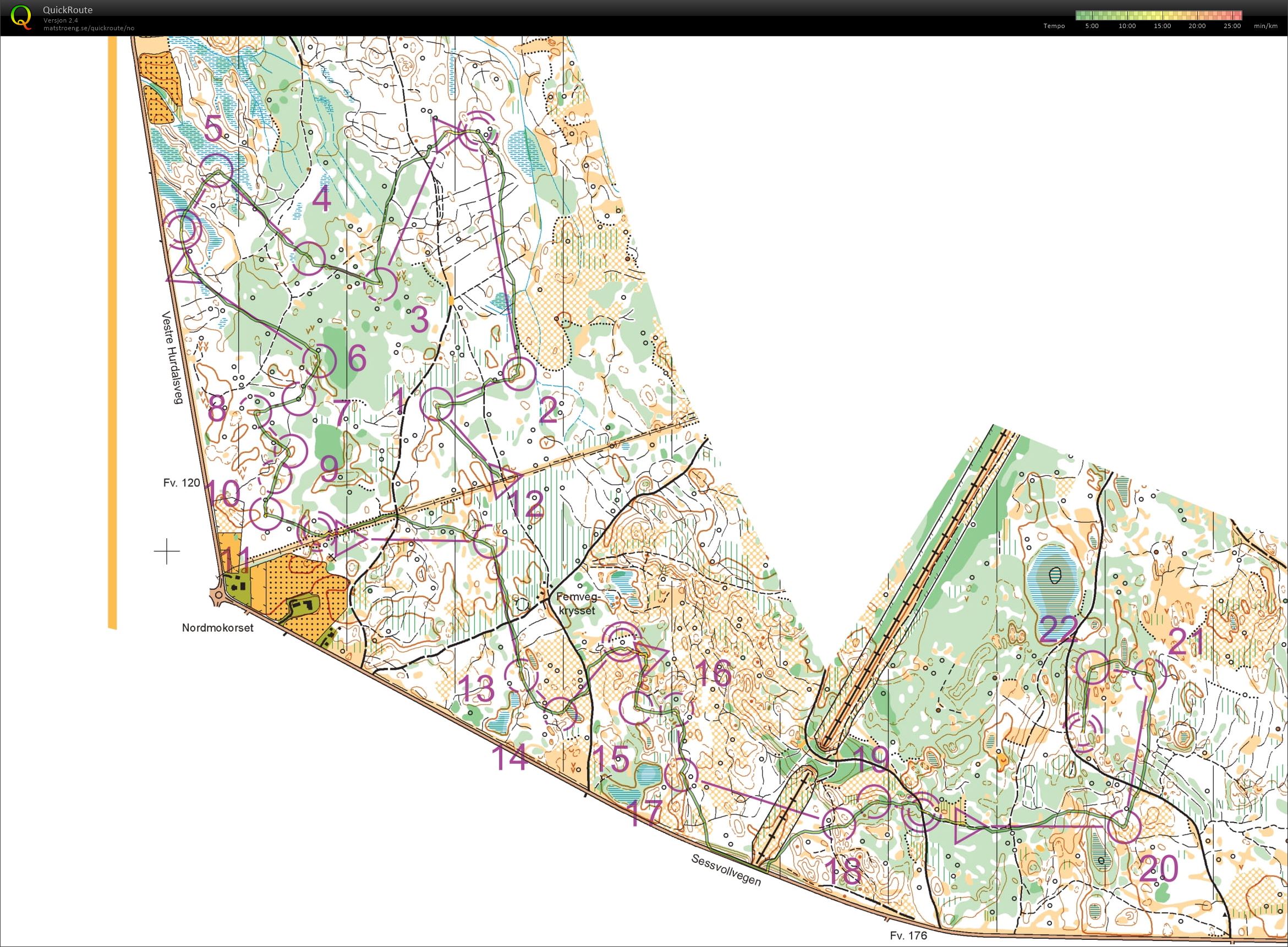 6 x 1 km o-intervall Bergermoen (19.11.2021)